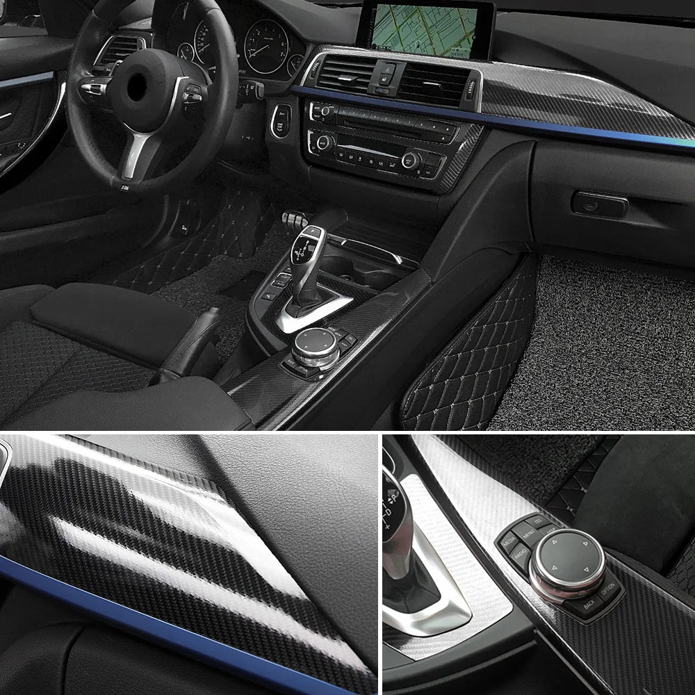 1-6m Carbon Fiber Car Body Vinyl Wrap Matte Accessories Glossy Black Sticker 3D 4D 5D 6D Auto Foil Cover Decoration Film