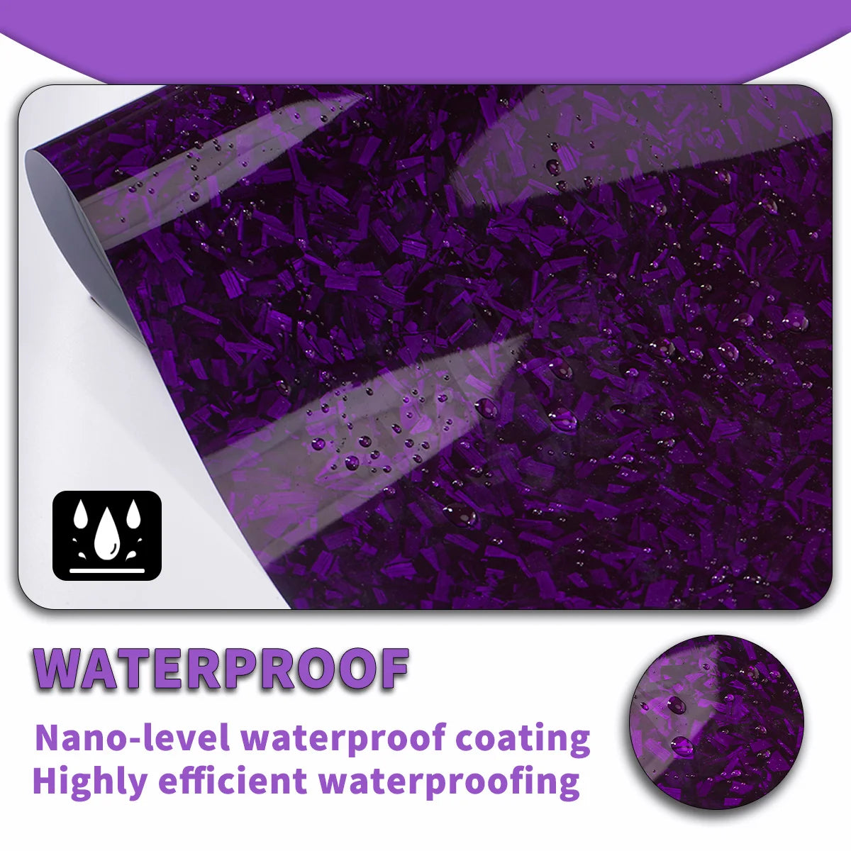 Vinyl Wrap Purple Forged Carbon Fiber Air Release Stretchable Gloss Car Wrapping Vinyl Roll Bubble-Free Motorcycle Auto Decal