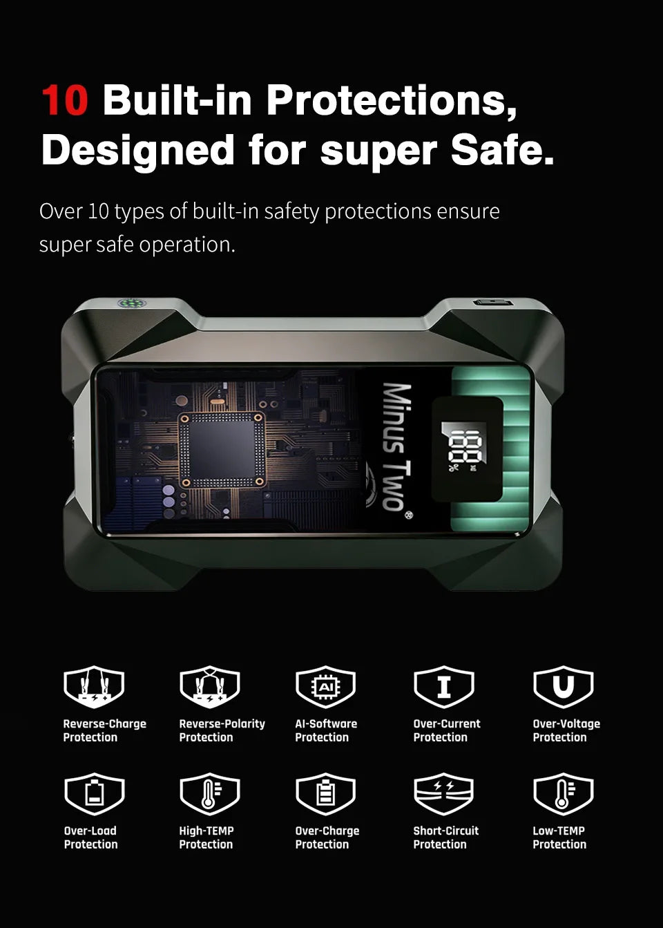Car Jump Starter Battery Power Bank Portable Emergency Starter Booster 12V Auto Starting Device for Petrol Vehicle Start