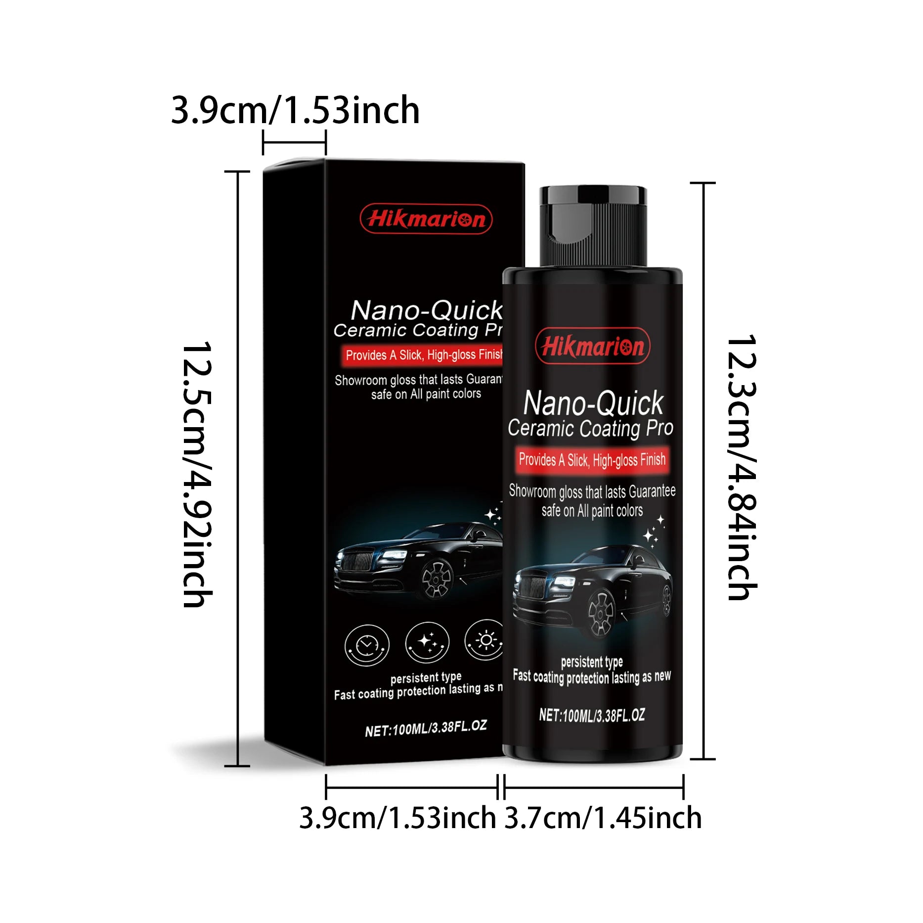 9H Nano Ceramic Coating Pro Kit SiO2 Paint Sealant Superhydrophobic High Gloss Mirror Finish Anti-Scratch UV Protect Car Detail