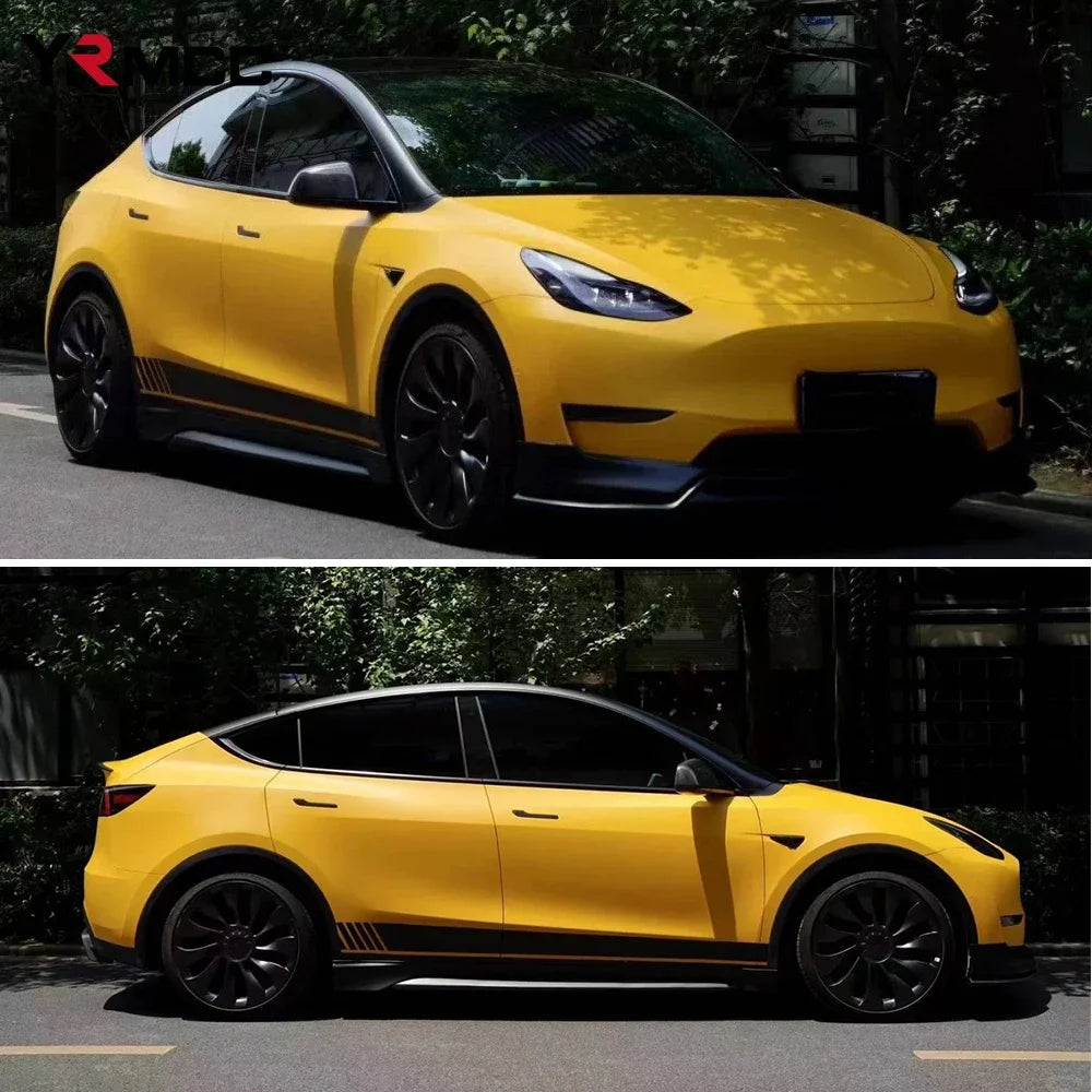 Car Vinyl Wrap Film DIY Car Stickers Yellow Matte Film Auto Body Decoration Scratch Resistant Waterproof Decal Auto Accessory