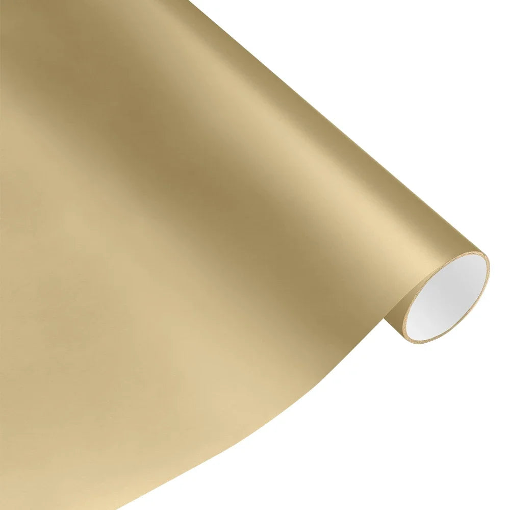 Car Vinyl Wrap Roll Film Matte Gold DIY Motorcycle Body Styling Decal Auto Interior Console Modification Film Air Release Cover