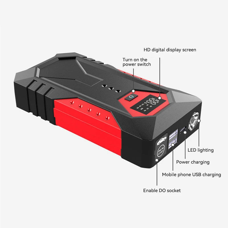 Compact Car Jump Starter Power Bank Emergency Start Device for Petrol & Diesel Daily Vehicles Auto Car Battery Charger