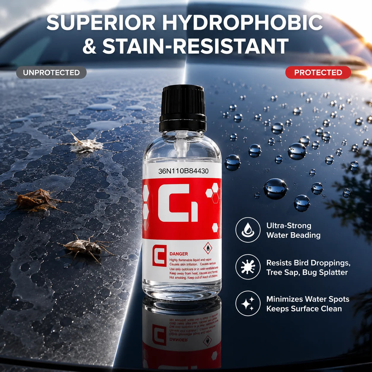 C1 + EXO V5 Ceramic Coating Kit for Cars Ultra Hydrophobic High Gloss Paint Protection Chemical Resistant Long Lasting Coating