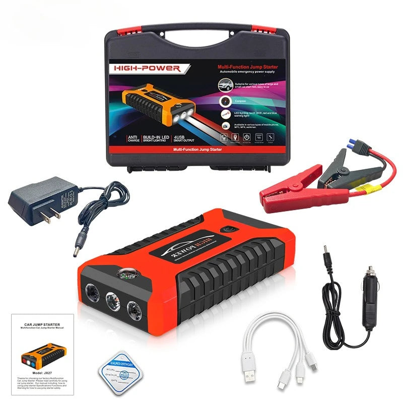 2026 Portable Car Jump Starter 12V Auto Jump Starter 99800mAh Petrol Diesel Power Bank Car Emergency Booster Start Air Pump