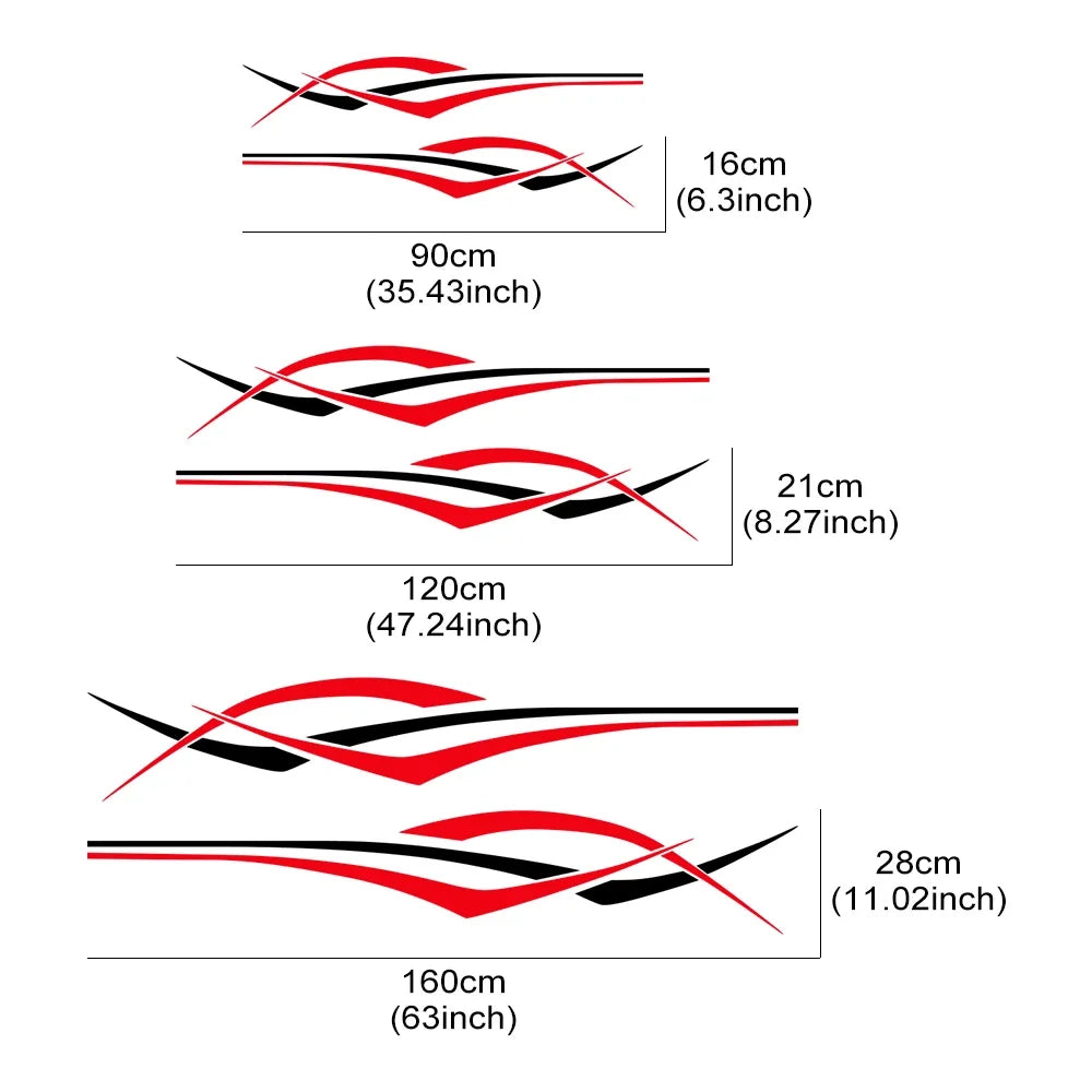 Car Stripes Styling Sticker Vinyl Decor Decal For Cars SUV Van Camper Pickup Truck RV Motorhome Cargo Auto Tuning Accessories