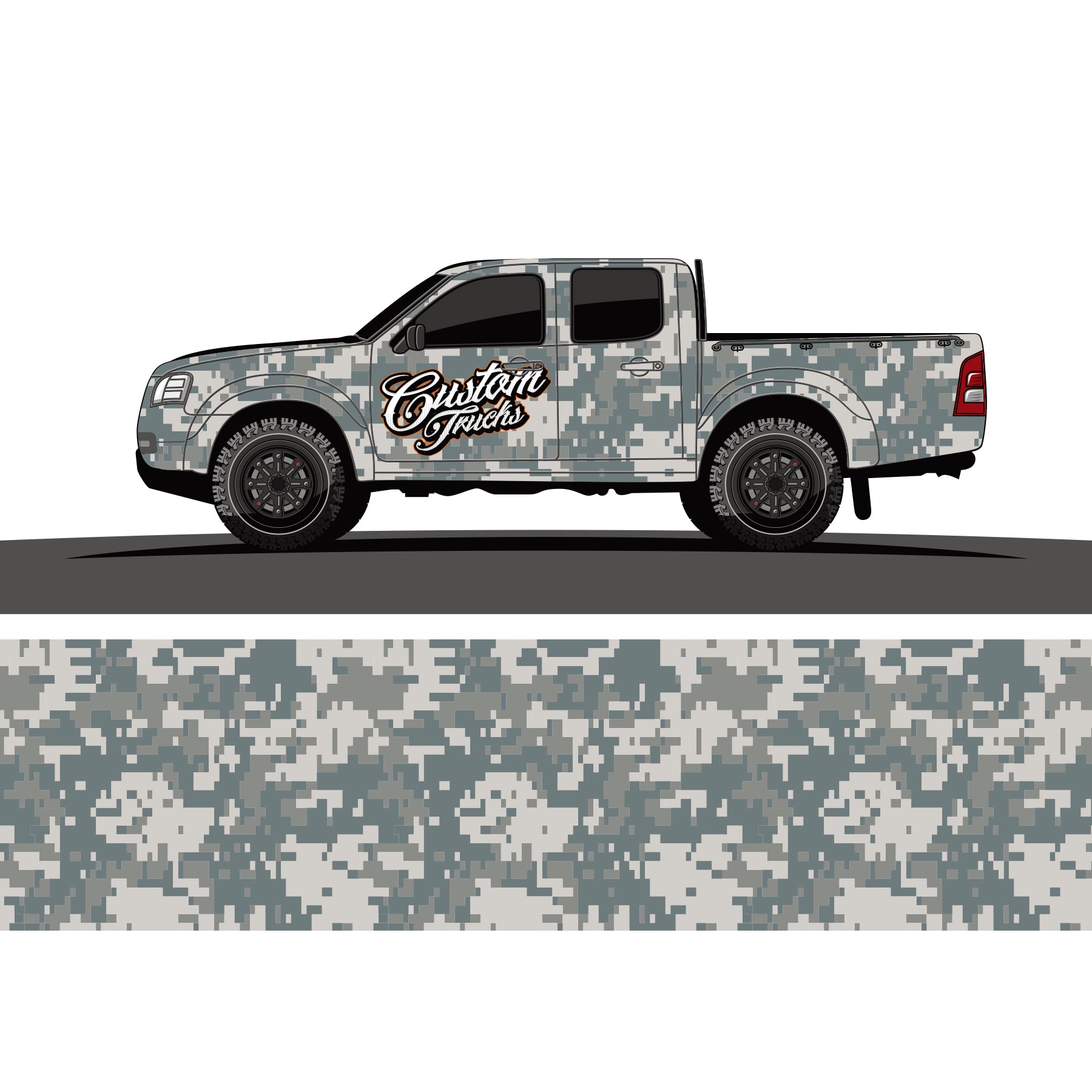 Pickup Grid Sticker Car Full Wrap Sticker Car Decal Decorative Cut Body Racing Graphic Decal Vinyl Wrap Modern Design Width 60cm