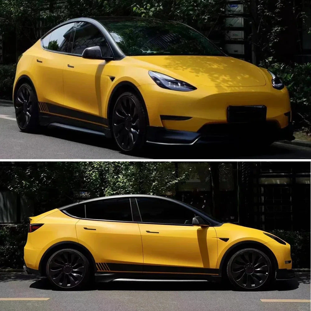 Car Vinyl Wrap Film DIY Car Stickers Yellow Matte Film Auto Body Decoration Scratch Resistant Waterproof Decal Auto Accessory