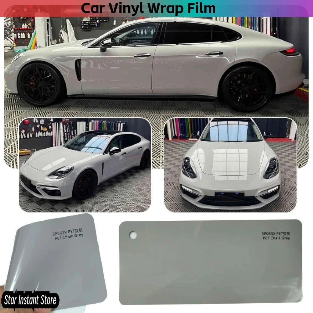 Sub-gray Color Changing Vinyl Wrap 1.52x17m, PET Self Adhesive Car Film, Satin Air Bubble Free Auto Wrap