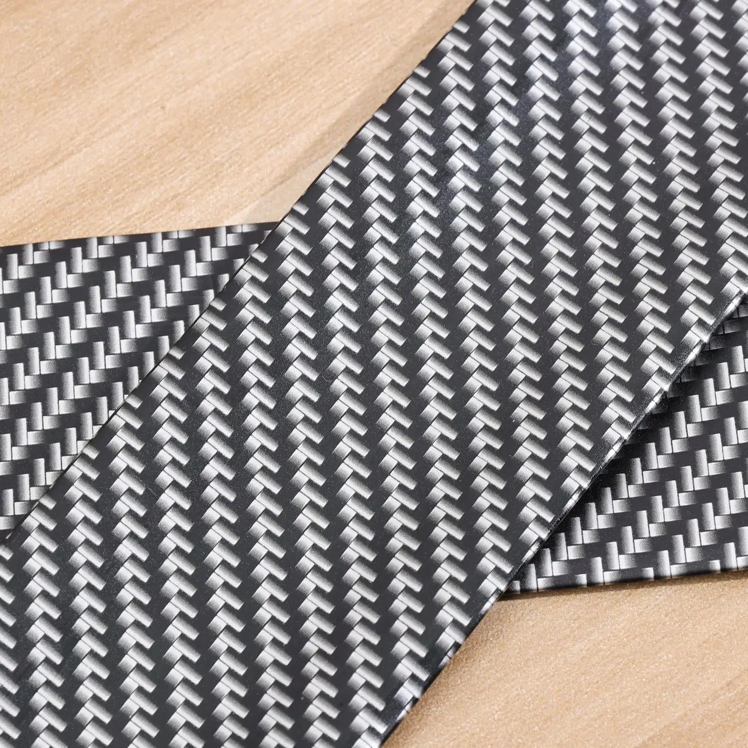 5x100cm Carbon Fiber PVC Car Door Bumper Strip Guard Anti Scratch Sticker Auto Wrap Film Self-Adhesive Car Decorative Strips