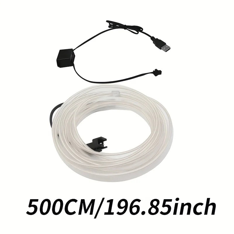 Car Interior Atmosphere Light Strip 5M EL Wiring Decorative Lamp For Auto DIY Flexible Ambient Light USB Party Atmosphere Diode