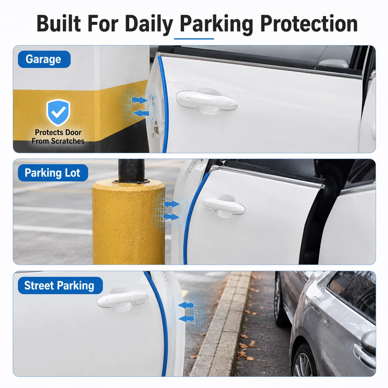 5M Car Door Anti Collision Strip with Steel Disc Bumper Trim Edge Scratch Protector Strip Sealing Guard Styling Car Decoration