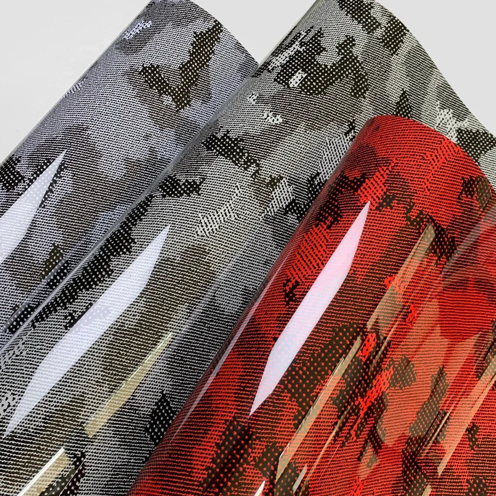 Carbon Fiber Vinyl Wrap PET Car Stickers Python Camouflage Vinyl Wrap Film Car Body Stickers Adhesive Vinyl for Car Accessories