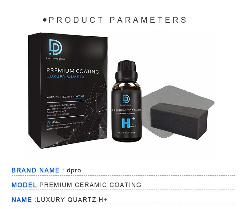3pcs Ceramic Coating For Cars Paint Care 9H Plus Long-Lasting High Gloss Nano Ceramic Anti-scratch Polish Kit Car Detailing