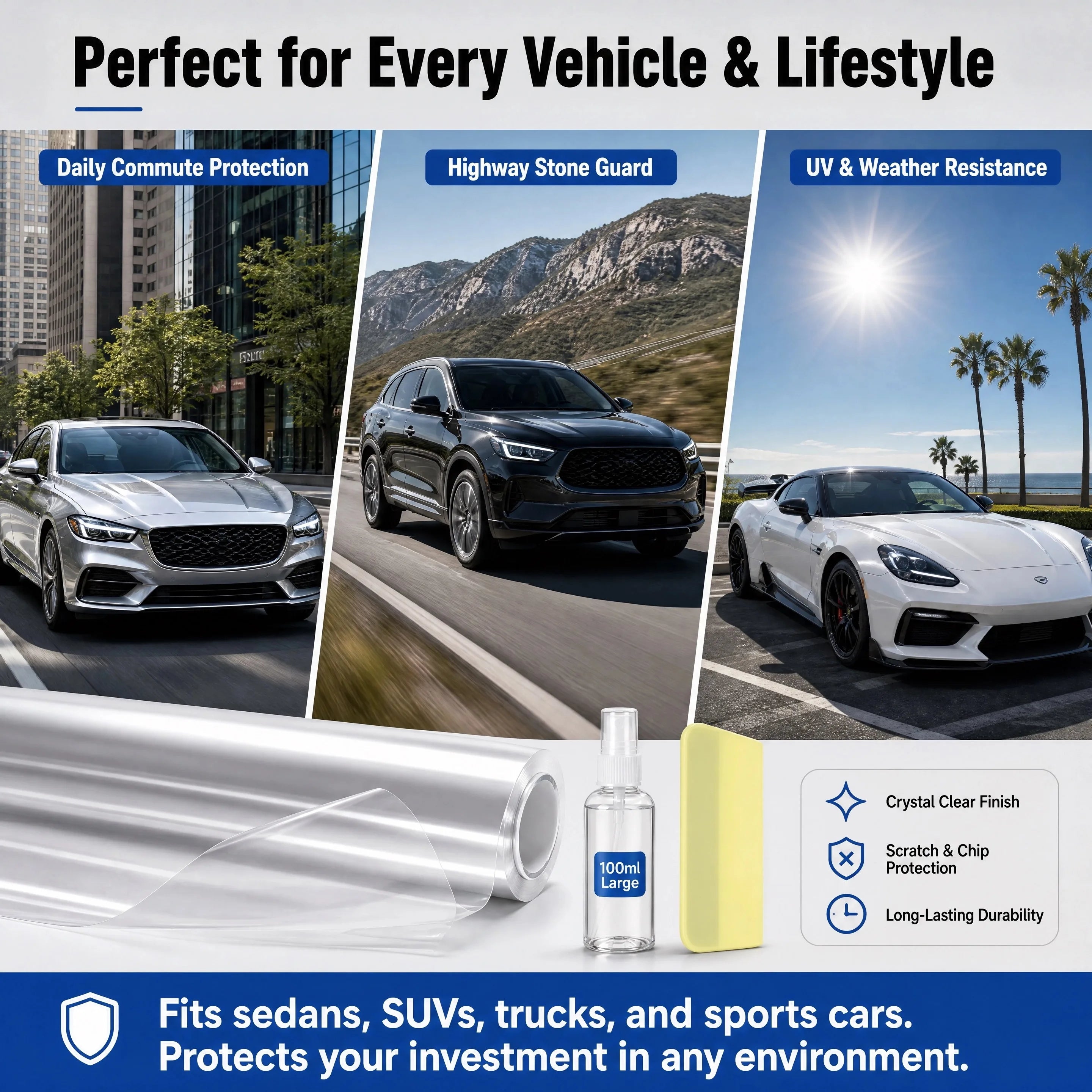 PPF Paint Protection Film Clear TPH Car Vinyl Wrap Anti Scratch Self Healing Waterproof Invisible Car Body Protective Stickers