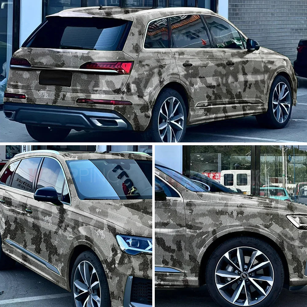 Carbon Fiber Vinyl Wrap PET Car Stickers Python Camouflage Vinyl Wrap Film Car Body Stickers Adhesive Vinyl for Car Accessories