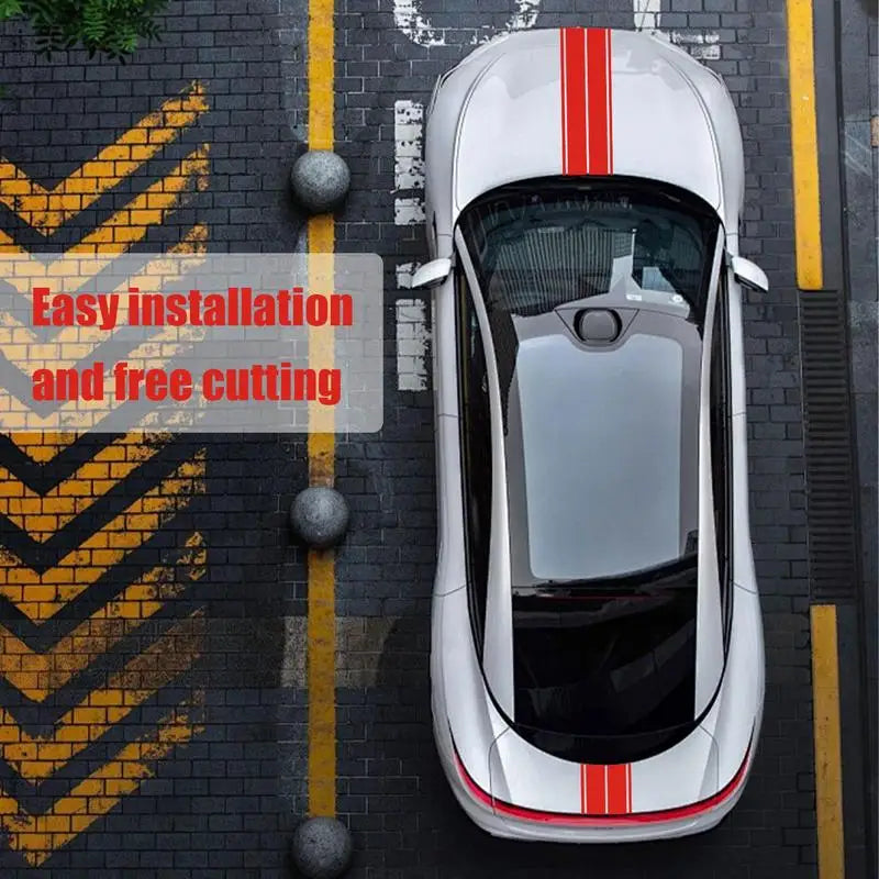 Car Hood Stripe Sticker Auto Racing Stripes Body Side Decal Modified Decoration For Car Engine Hood Exterior Decoration For All