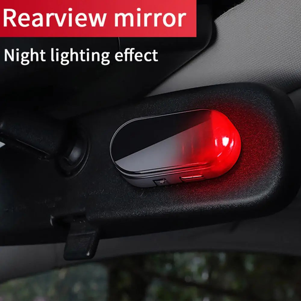 Car Fake Security Light Solar Powered simulation Alarm Anti Theft LED warning light Flashing Caution Lamp for Auto Interior Safe