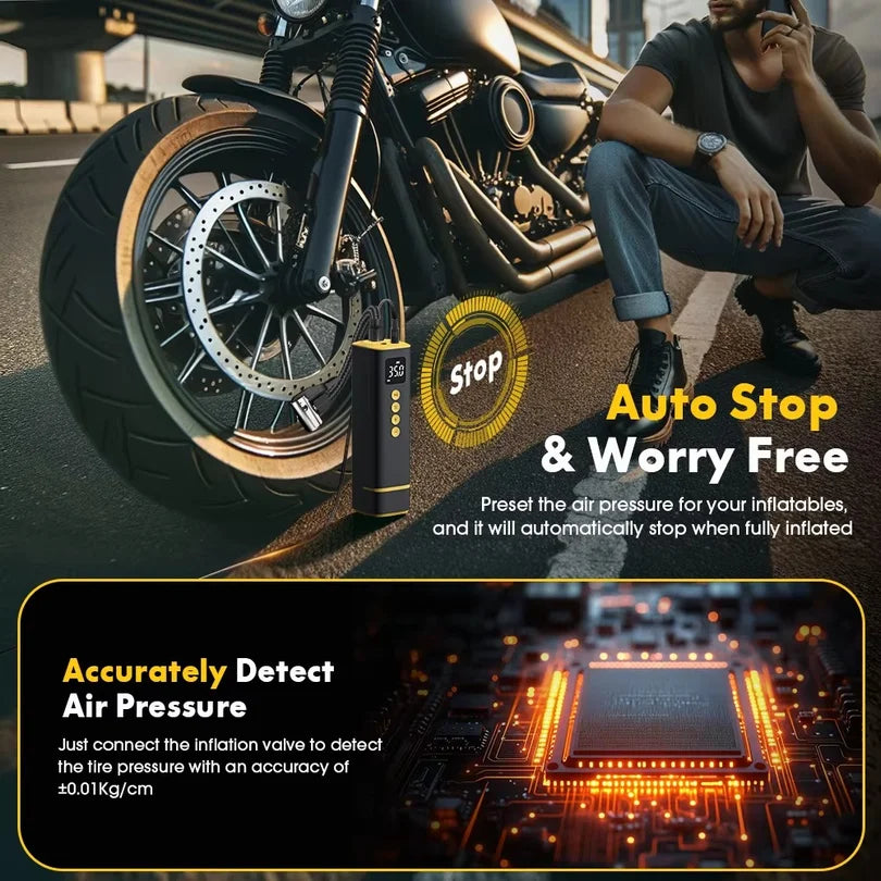Car Tire Air Pump 12V 150PSI Air Compressor Portable Wired Inflator For Car Motorcycle Bicycle with Extended Power Cord
