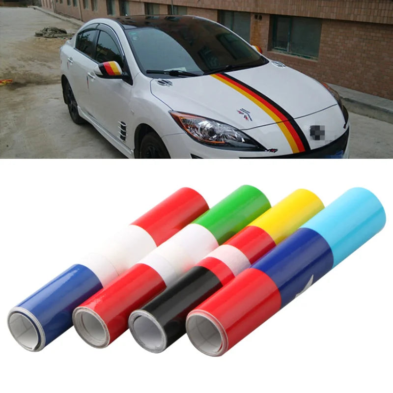 1m Car Sticker M Color Stripes Rally Side Hood Racing Motorsport Vinyl Decal Sticker Strip Bumper Engine Cover