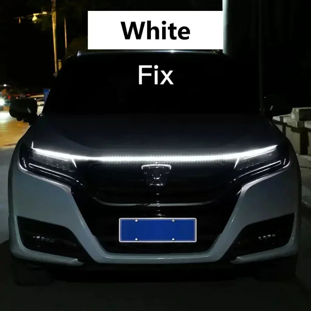 LED Car Hood Decorative Lights Daytime Running Light Steady on Starting DRL Auto Engine Guide Decorative Ambient Lamp 12V