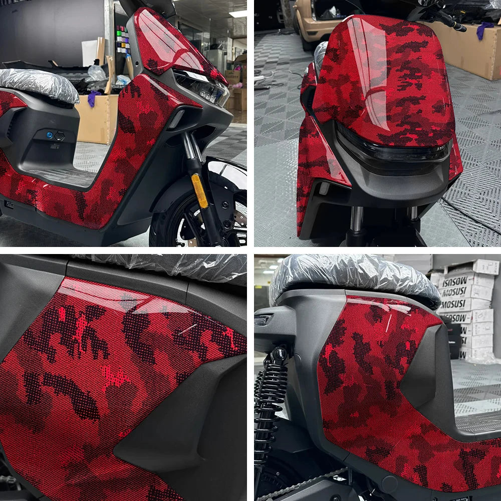 Carbon Fiber Vinyl Wrap PET Car Stickers Python Camouflage Vinyl Wrap Film Car Body Stickers Adhesive Vinyl for Car Accessories