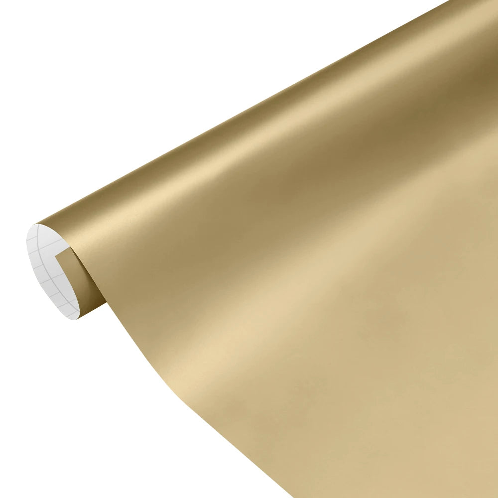 Car Vinyl Wrap Roll Film Matte Gold DIY Motorcycle Body Styling Decal Auto Interior Console Modification Film Air Release Cover