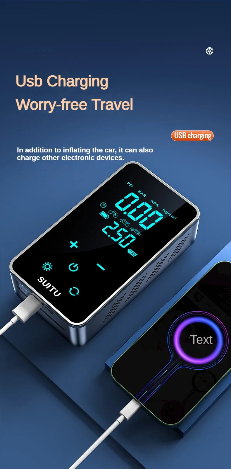 Air Compressor Air Pump For Car Portable Tyre Inflator Electric Motorcycle Pump Air Compressor For Car Motorcycles Bicycles