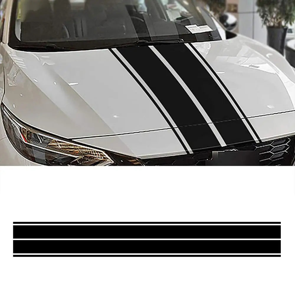 Car Hood Stripe Sticker Auto Racing Stripes Body Side Decal Modified Decoration For Car Engine Hood Exterior Decoration For All
