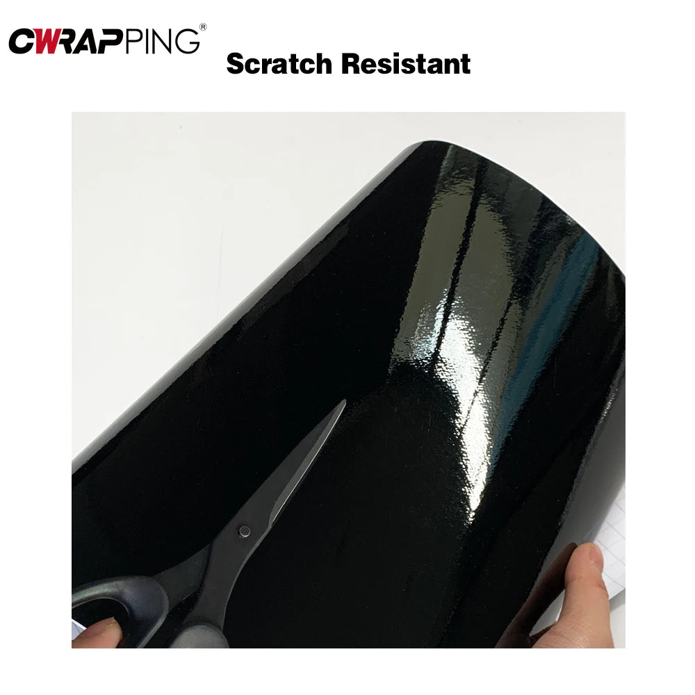 1.5x2/3/6M Shiny Black Vinyl Wrap Car Sticker Vinyl Auto Tuning Roof Hood Door Protection Film DIY Glossy Black Wrap for Vehicle