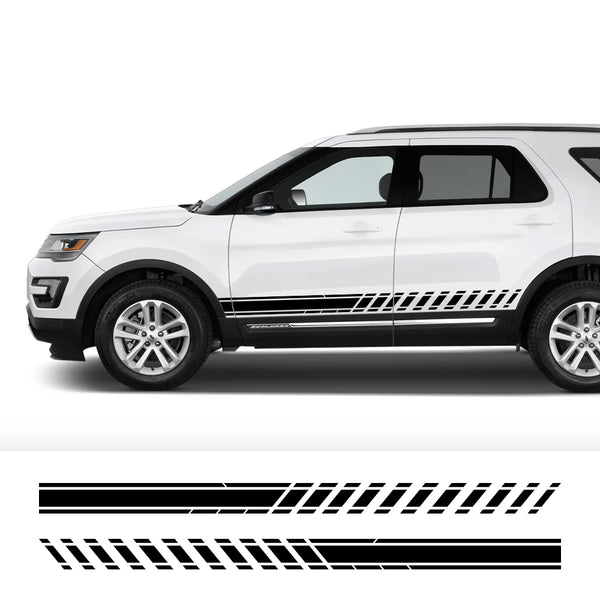 Car Stripes Stickers For Ford Explorer 1 2 3 4 5 6 Sport Hybrid SUV Auto Door Side Cover Tuning Accessories Vinyl Decor Decals