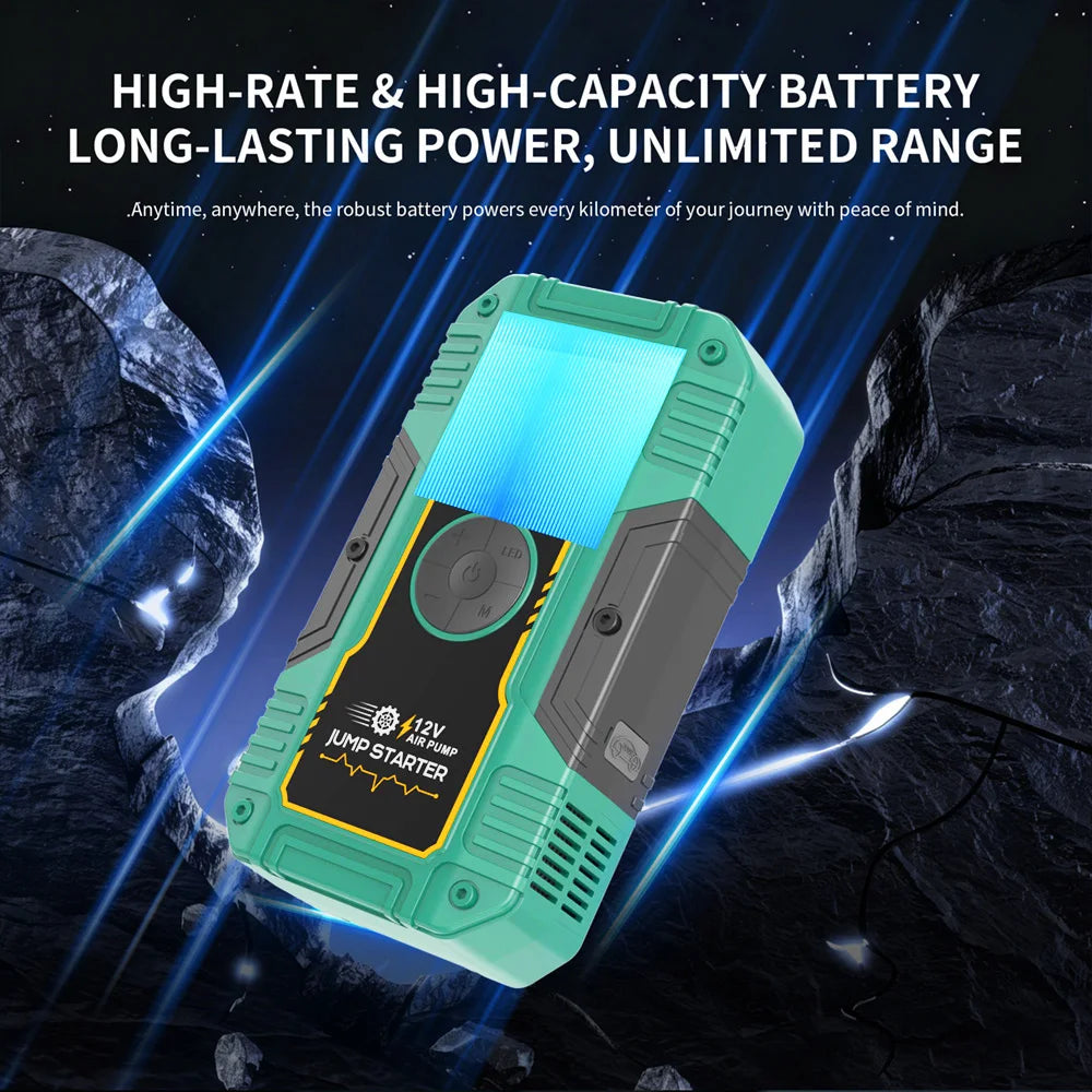 Emergency Startup Power Source - Integrated Unit for Car Air Pump and Vehicle Battery Strong Start Jumper Battery Power Tool - I