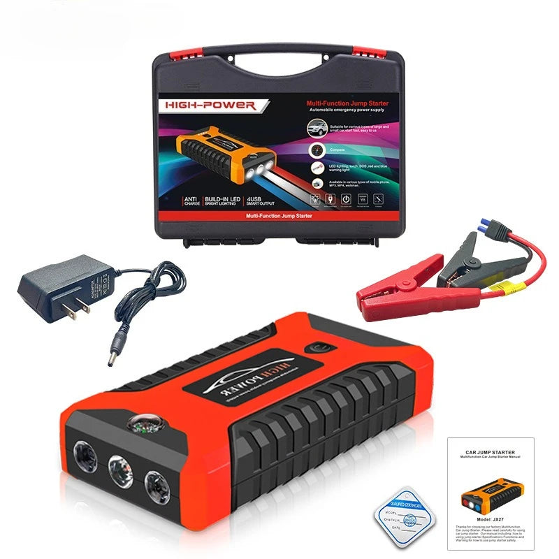 2026 Portable Car Jump Starter 12V Auto Jump Starter 99800mAh Petrol Diesel Power Bank Car Emergency Booster Start Air Pump