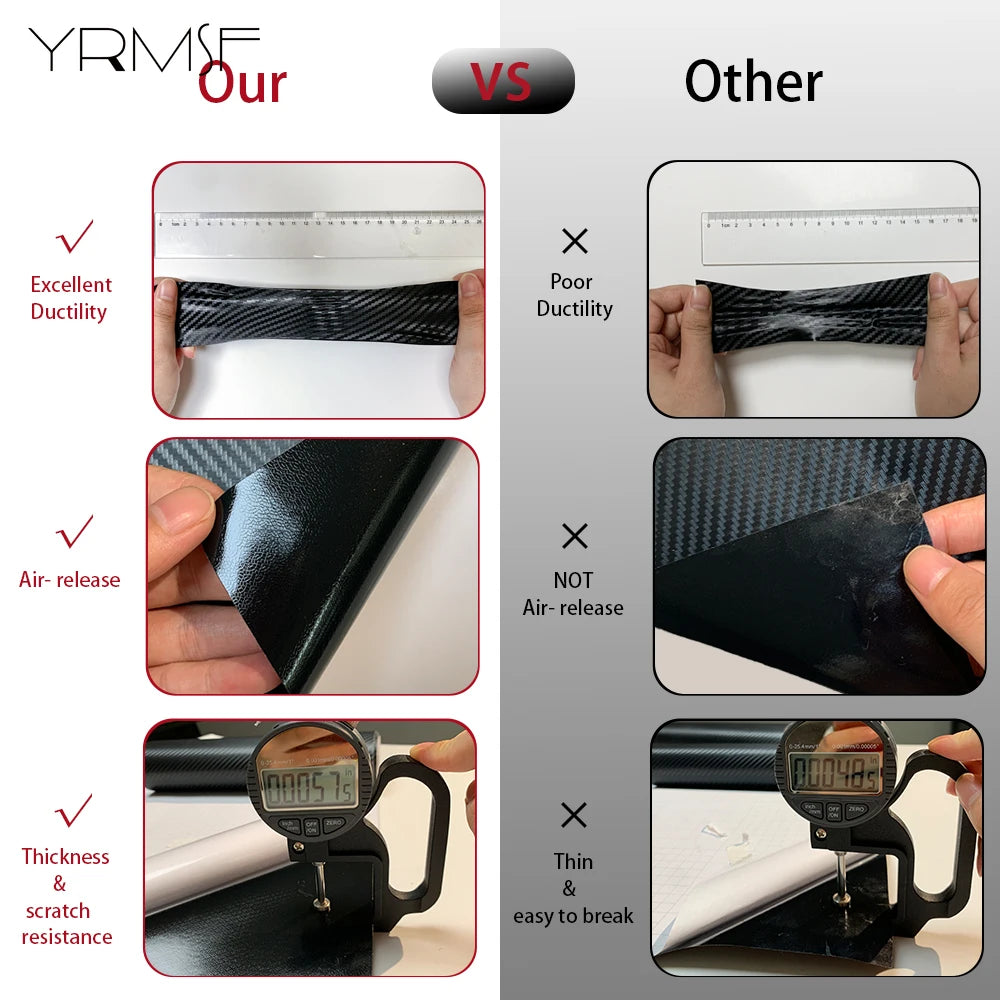 Carbon Fiber Vinyl Wrap 150X300CM Car Styling Wrapping Sheet Roll Film for DIY Automobiles Roof Hood Customizable Car Sticker