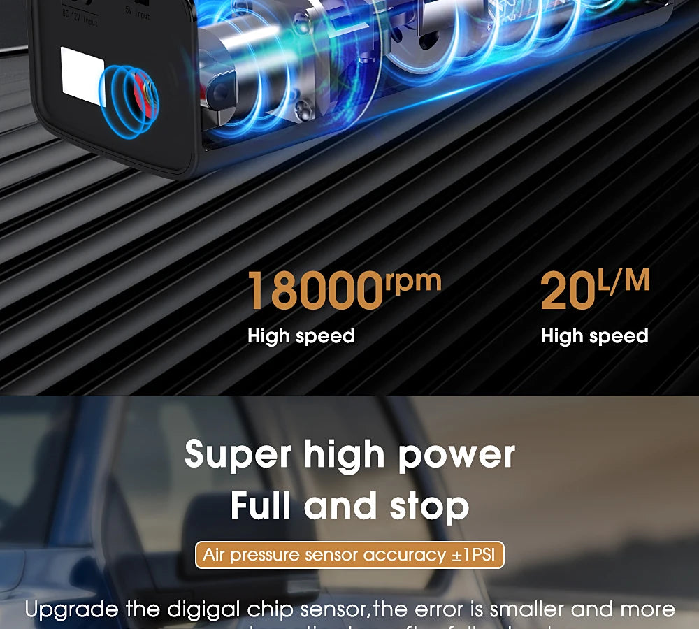 Car Air Compressor Electric Tyre Inflator Pump For CAR With LED Lamp Motorcycle Bicycle Tire Portable Inflatable Pump Air Pump