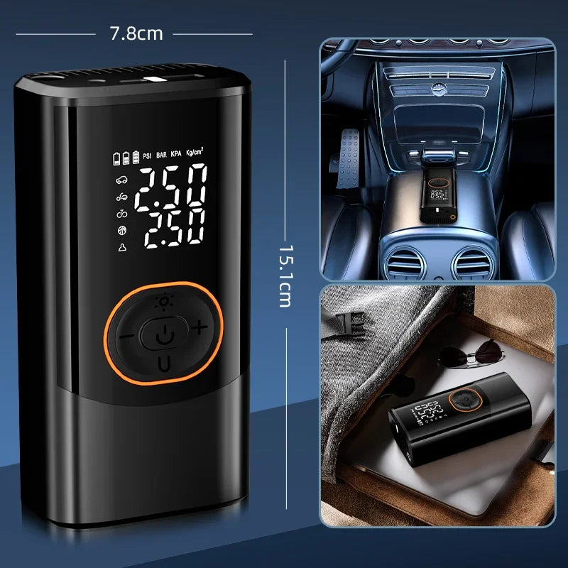 Car Electrical Air Pump 12V Portable Wireless Tire Inflatable Pump Inflator Air Compressor Pump For Car Motorcycle Bicycle Ball