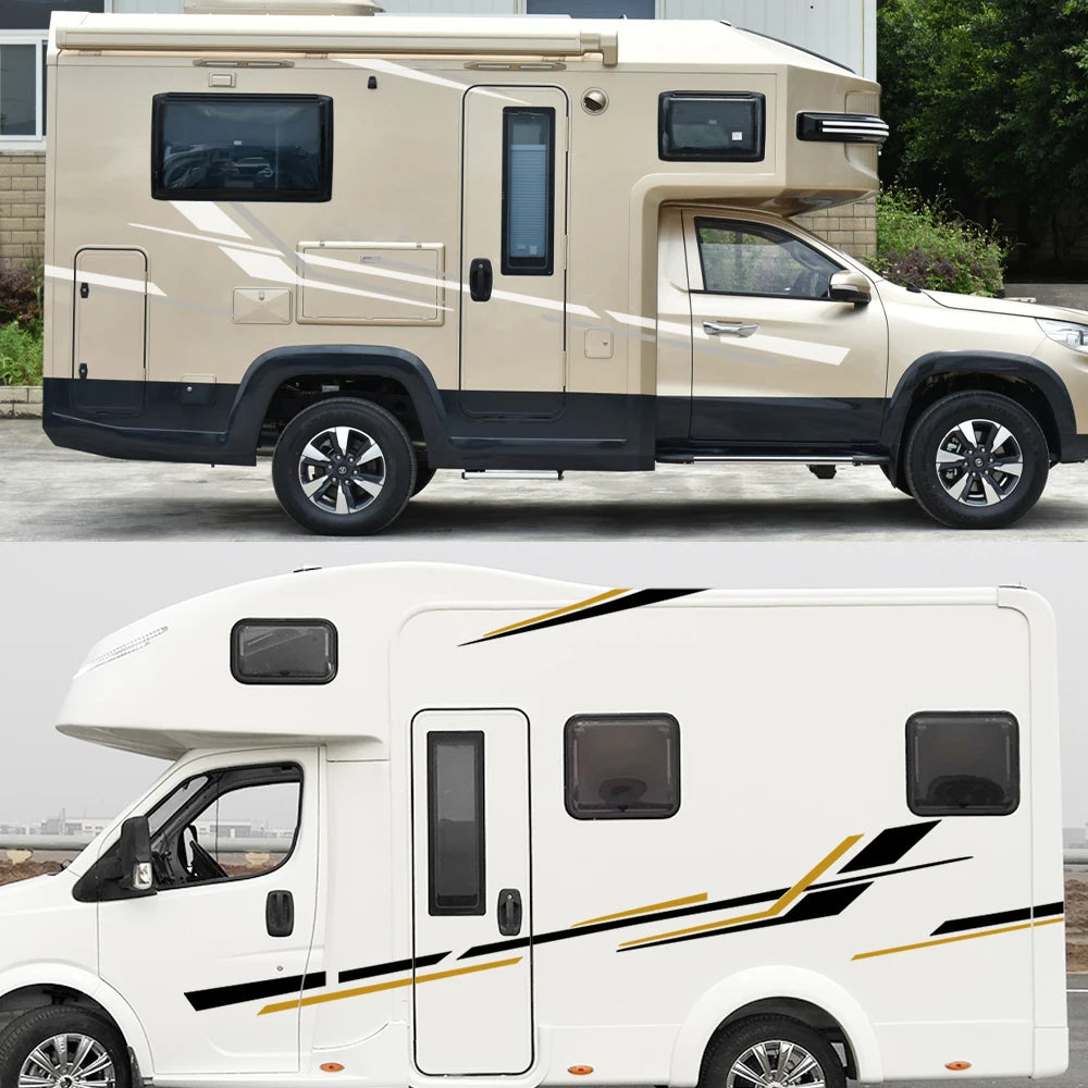 Motorhome Stripes Vinyl Stickers Graphics Car Decoration Decals For Camper Van Horsebox Caravan RV Auto Tuning Accessories