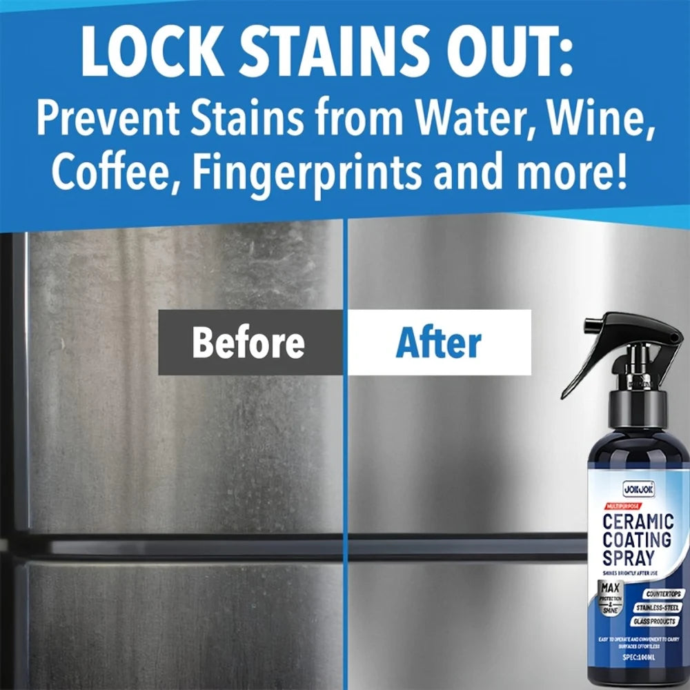 Home Ceramic Coating for Stainless Steel - Shine, Seal & Protect Kitchen & Bath Surfaces - High Shine - Prevents Fingerprints on