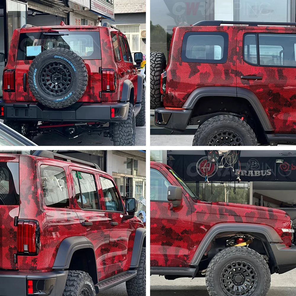 Carbon Fiber Vinyl Wrap PET Car Stickers Python Camouflage Vinyl Wrap Film Car Body Stickers Adhesive Vinyl for Car Accessories