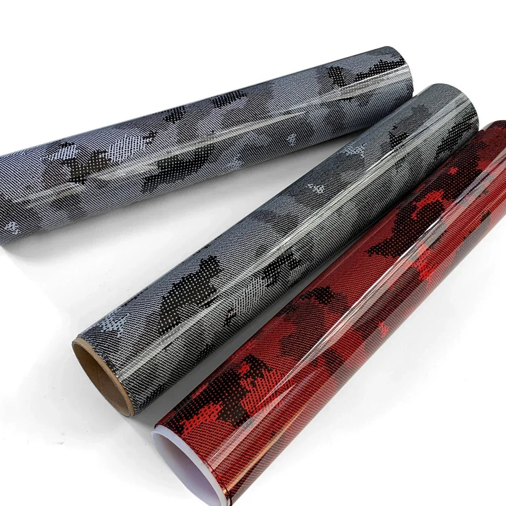 Carbon Fiber Vinyl Wrap PET Car Stickers Python Camouflage Vinyl Wrap Film Car Body Stickers Adhesive Vinyl for Car Accessories