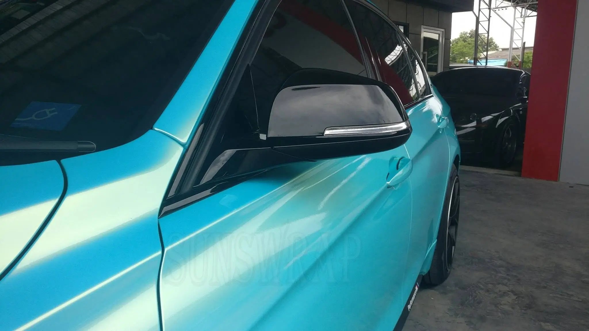 Super Glossy Coral Light Blue Shift Vinyl Wrap Film Vehicle Car Wrapping  5x59ft/roll