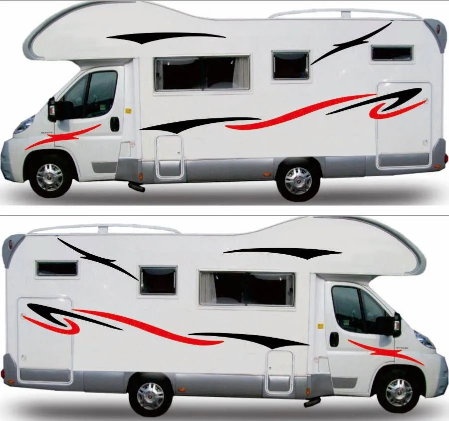 Two side RV Stripes Graphics Decals Car Stickers Vinyl Graphics for Caravan Travel Trailer Camper Van