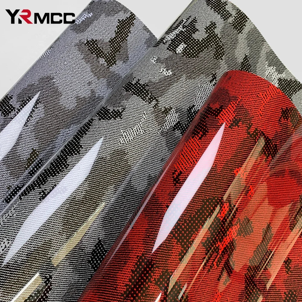 Carbon Fiber Vinyl Wrap PET Car Stickers Python Camouflage Vinyl Wrap Film Car Body Stickers Adhesive Vinyl for Car Accessories