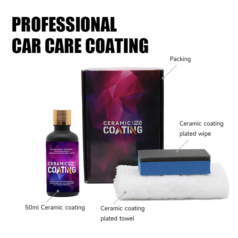 DETAILING Ceramic Car Coating Set 3PC 50ml Nano Ceramic Coating For Auto Paint Care Durable Protection Paintwork Shine Shield