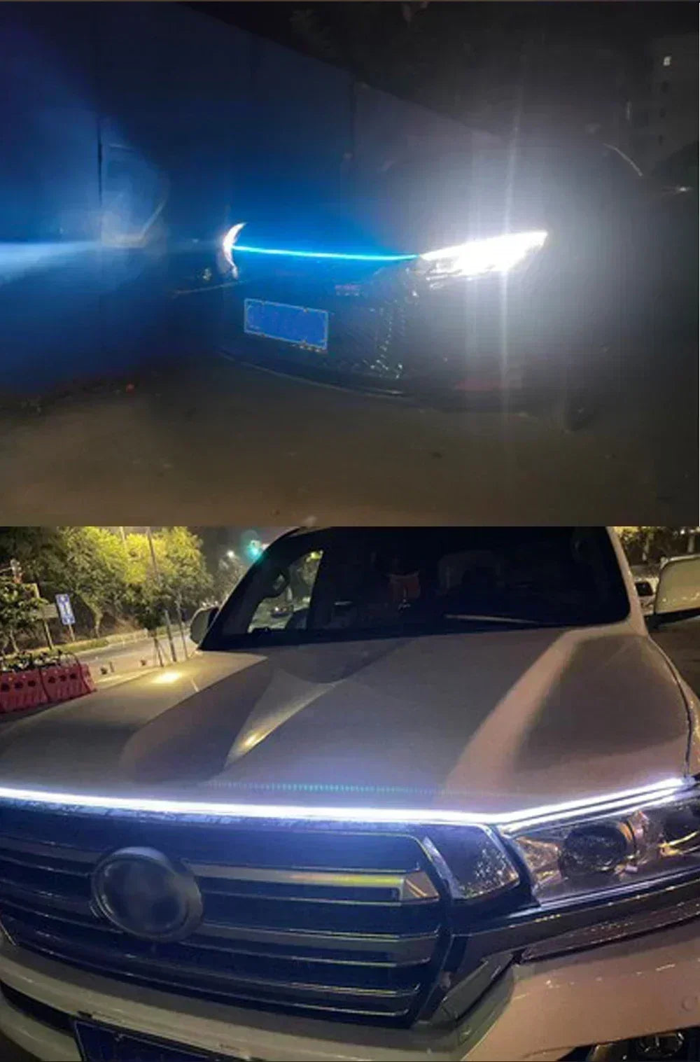 LED Car Hood Decorative Lights Daytime Running Light Steady on Starting DRL Auto Engine Guide Decorative Ambient Lamp 12V