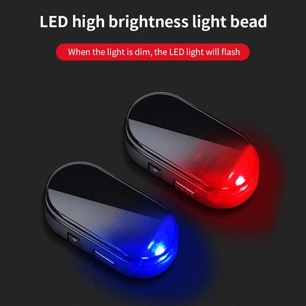 Car Fake Security Light Solar Powered simulation Alarm Anti Theft LED warning light Flashing Caution Lamp for Auto Interior Safe