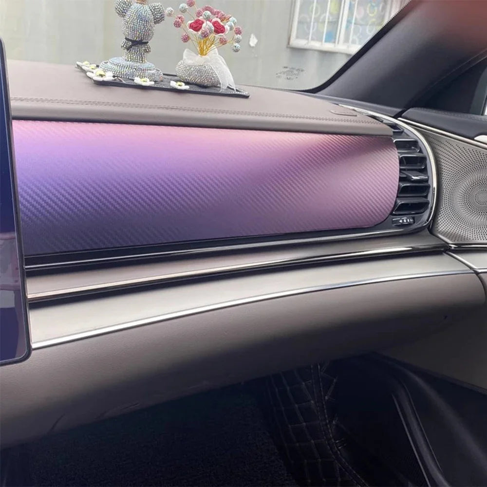 Car Wrapping Vinyl Chameleon Carbon Fiber Vinyl Wrap Sticker Roll Film Bubble Free Auto Sticker Car Accessories Decoration