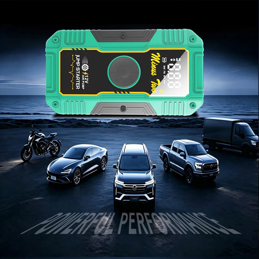 Emergency Startup Power Source - Integrated Unit for Car Air Pump and Vehicle Battery Strong Start Jumper Battery Power Tool - I