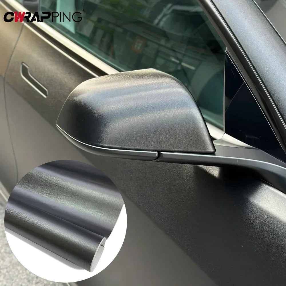 Car Sticker Vinyl Wrap Matt Brushed Aluminum Vinyl Wrap Film Self Adhesive Air Release Waterproof Protection for Car Accessories