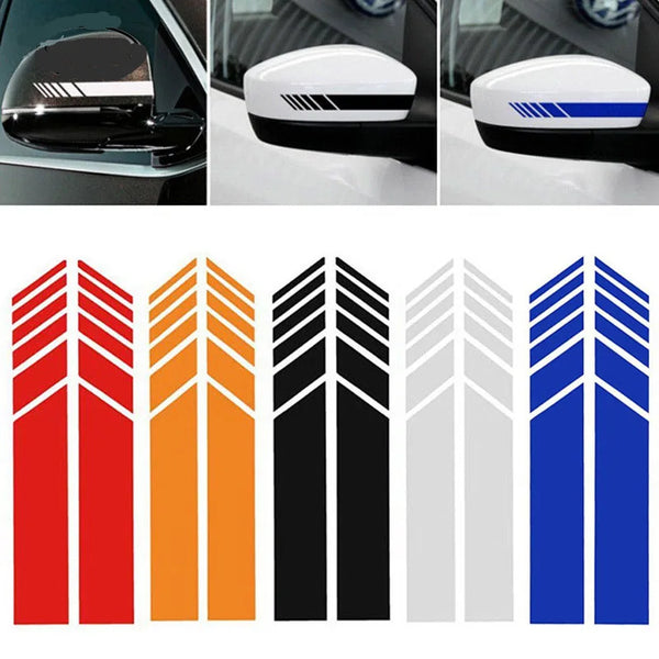 Universal Fashion Color Stripe Car Sticker Non-Fading Racing Strips Side Rear View Mirror Decor Decal Auto Accessory